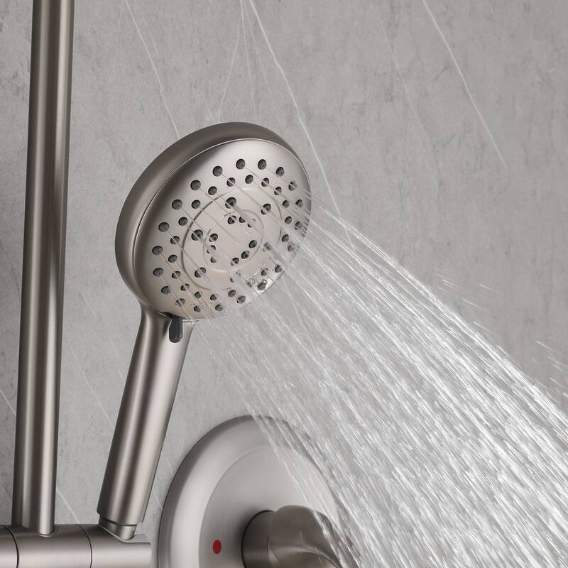 Pressure Balanced Rainfall Shower System with 5 Function Handheld Shower