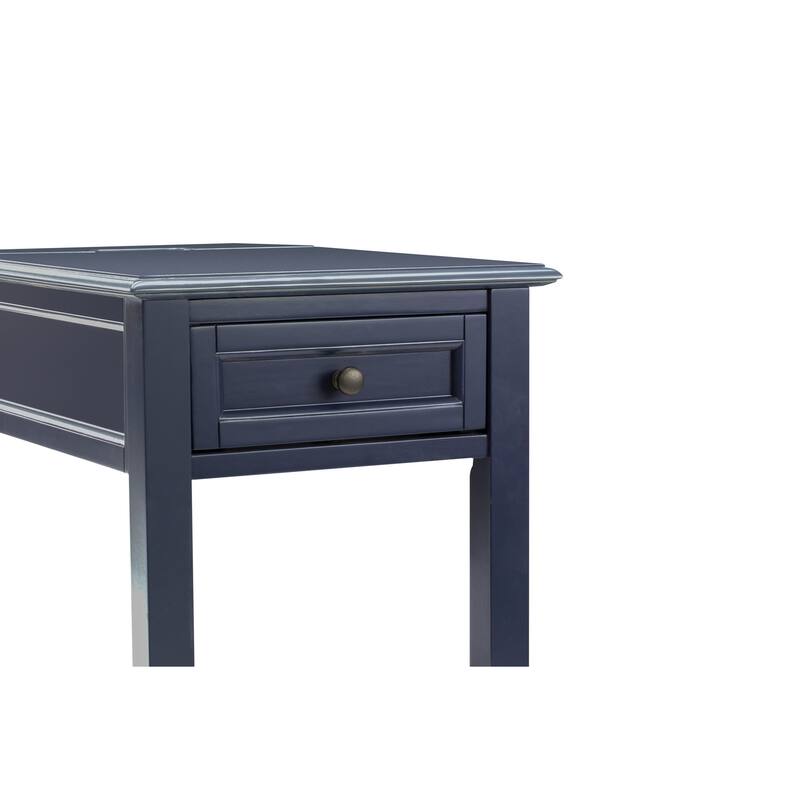East West Furniture Denison Night Stand - Rectangle Modern End Table with a Drawer for Bedroom, 24x19 Inch, (Finish Options)