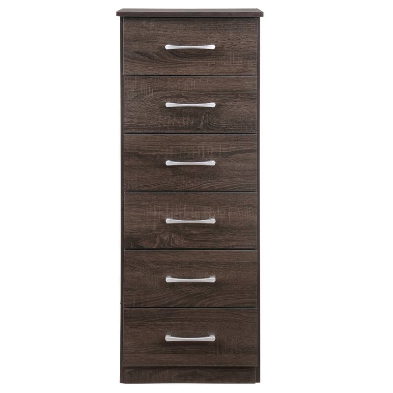 6-Drawer Wooden Bedroom Chest - 48" - Dark Brown