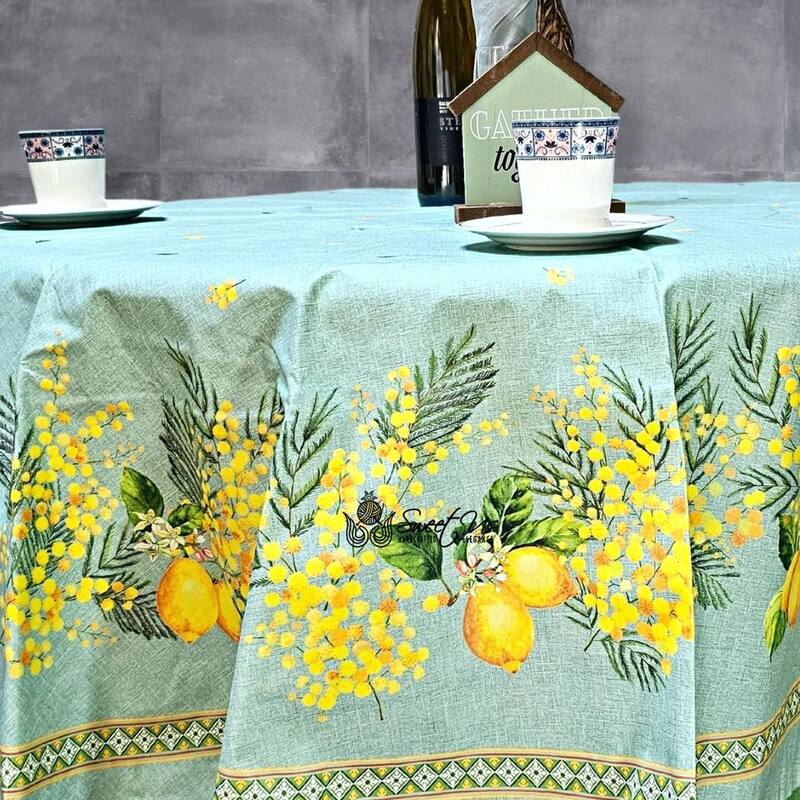 Citronnée Wipeable Tablecloth, Stain Resistant, French Acrylic