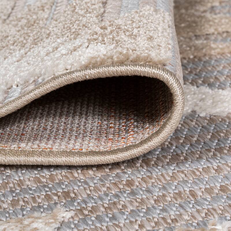 JONATHAN Y Duwun High-Low Pile Neutral Diamond Kilim Indoor/Outdoor Area Rug