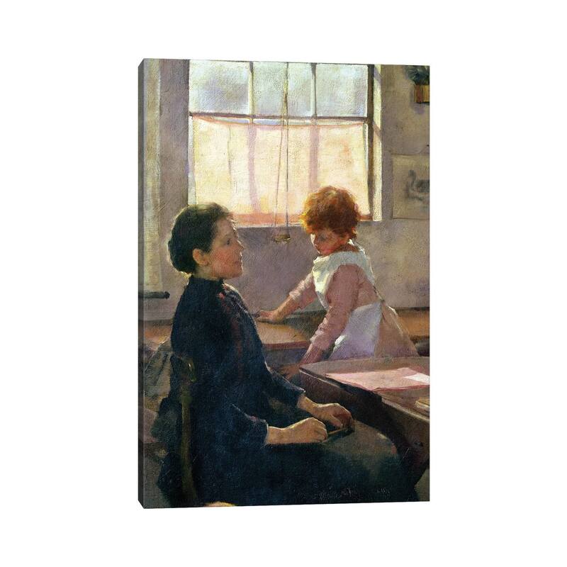 iCanvas "Detail Of Teacher And Student At Desk, School Is Out, 1889" by Elizabeth Adela Stanhope Forbes Canvas Print
