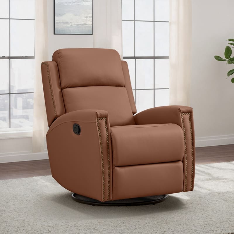 Jerome Swivel Glider Recliner Nursery Chair Manual Push Back Recliner