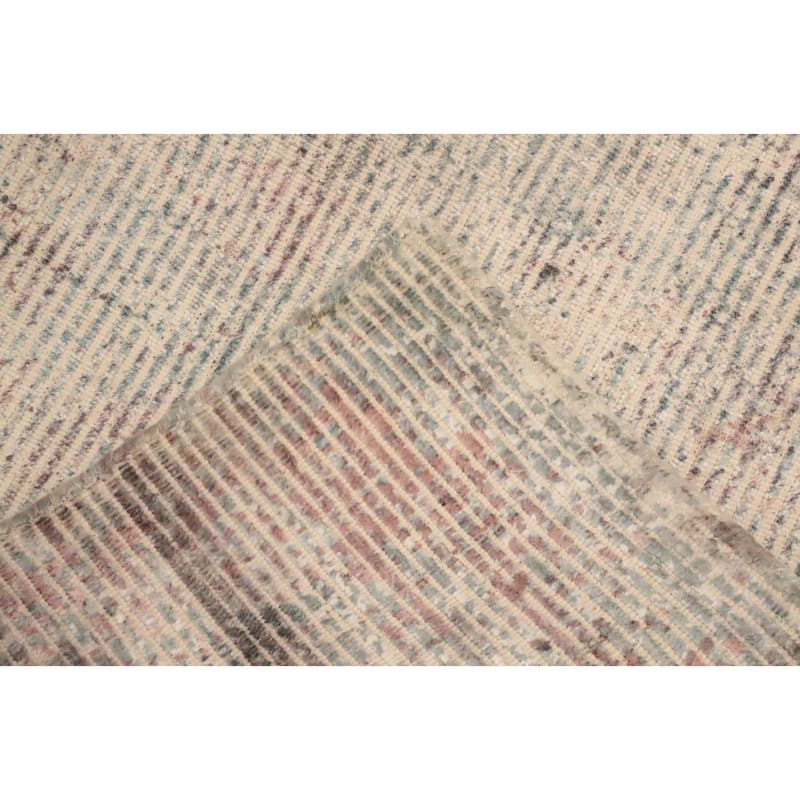 Hand Knotted Oriental Viscose Silk Carpet Modern Abstract Multi-Colored Abstract Area Rug - 7' 6'' X 5' 5''