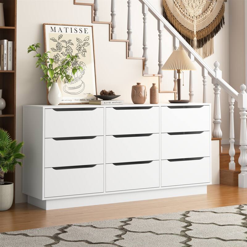 Large Modern Floor Dresser of Drawers in White
