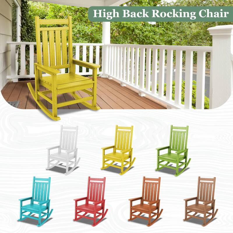 HDPE Outdoor Patio Rocking Plastic Adirondack Chair