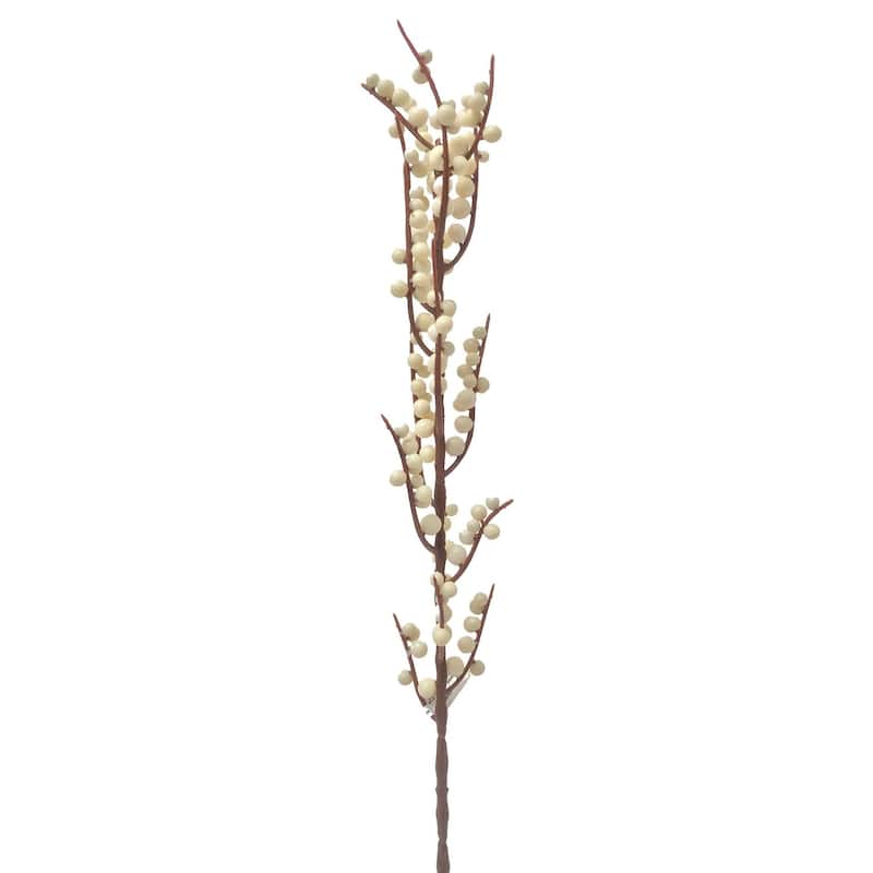 Cream Ilex Berry Branch Faux Plants And Trees - Cream/Chocolate - Bed ...