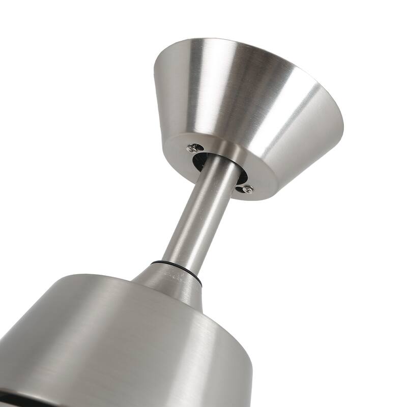 52" Modern Reversible 5-blade Brushed Nickel LED Smart Ceiling Fan with Light and APP