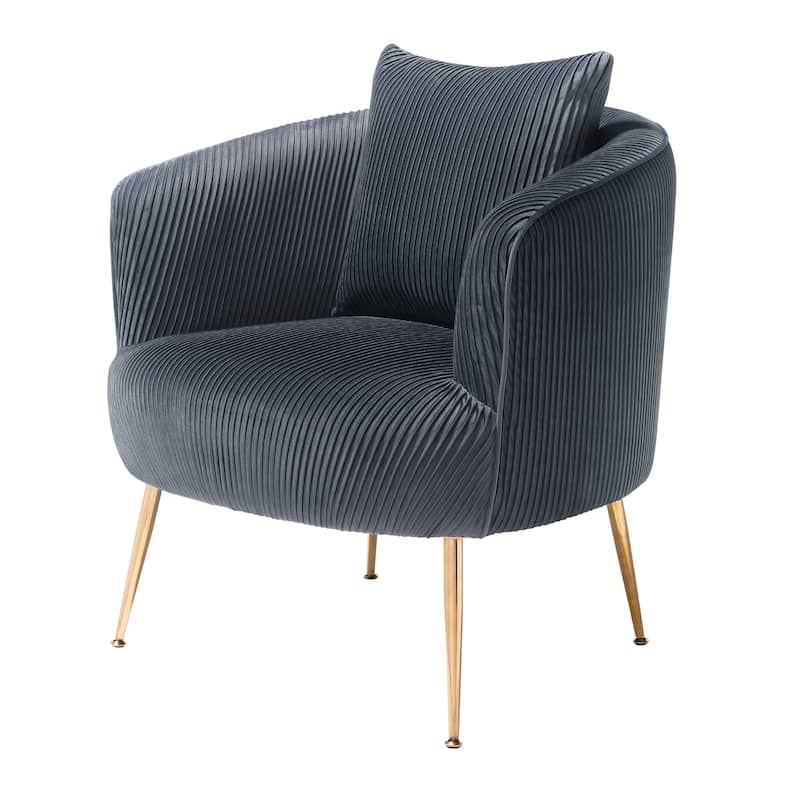 Art Leon Modern Velvet Accent Barrel Chair