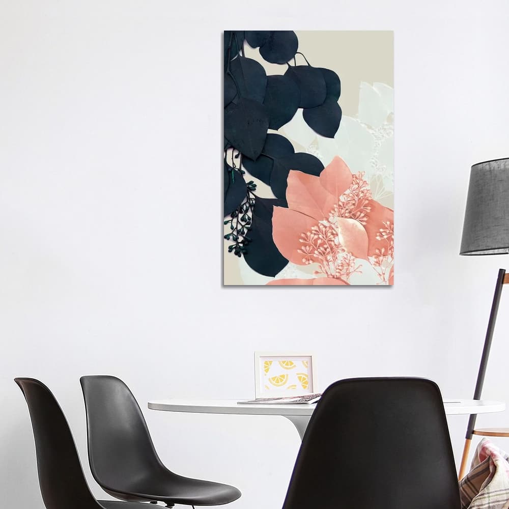 iCanvas "Indigo & Blush Leaves III" by Jennifer Goldberger Canvas Print