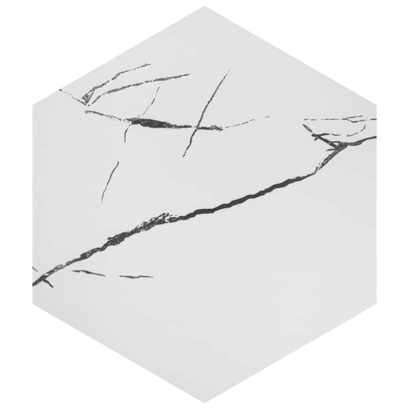 Merola Tile Visium Hex White 17-1/8" x 19-3/4" Porcelain Floor and Wall Tile