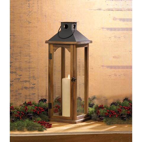 Simple Metal Top Wooden Lantern