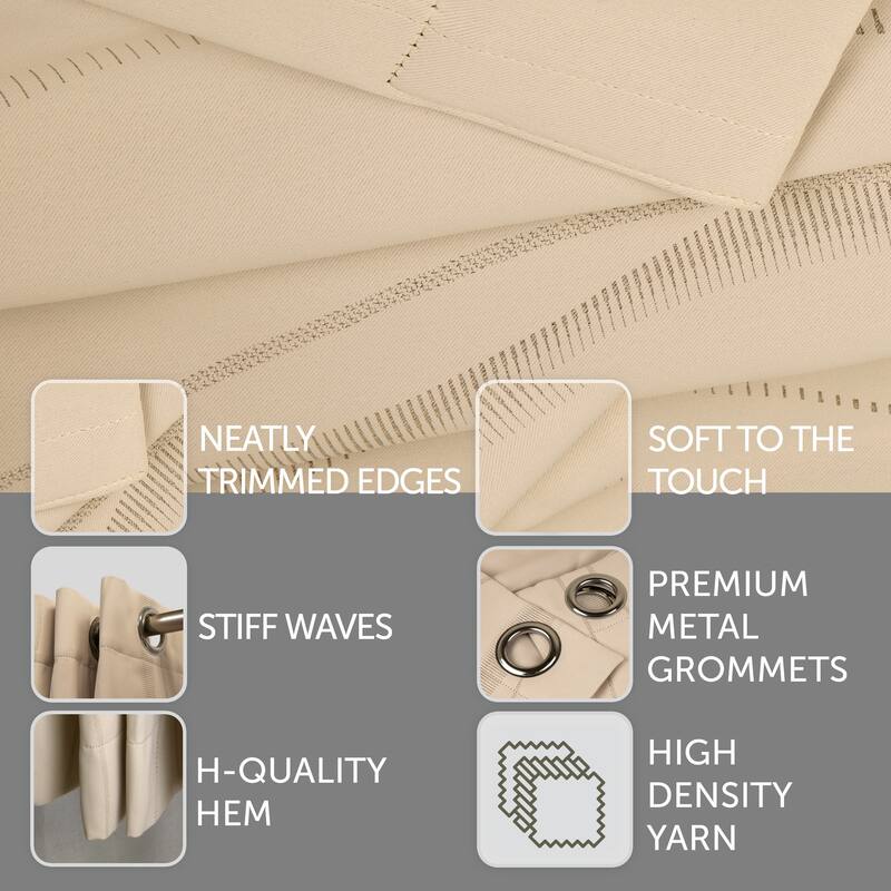 InStyleDesign 56"W x 63"H Premium Heavyweight Grommet Curtain (1 Panel) - Bleeker Beige