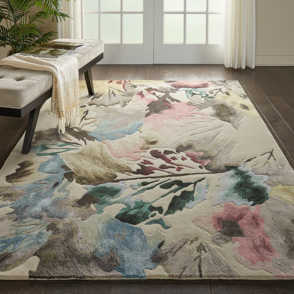 Nourison Hand-tufted Prismatic Modern Abstract Floral Area Rug