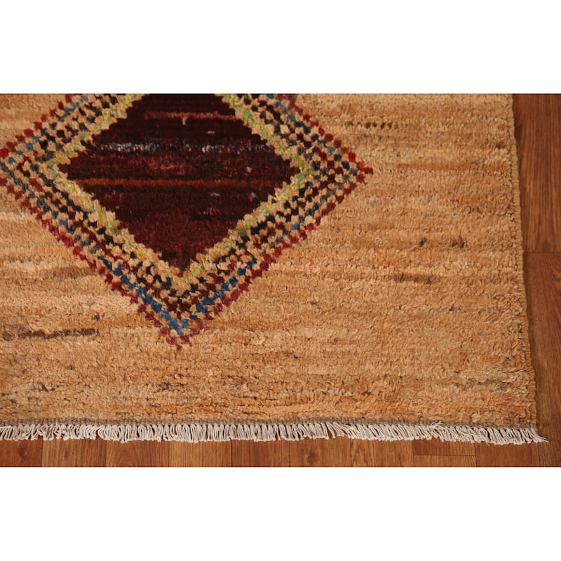 Moroccan Orange Tribal Oriental Runner Rug Handmade Wool Carpet - 3'3" x 12'6"