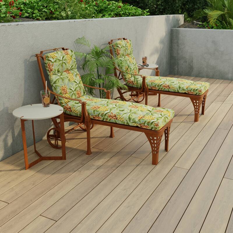 72" x 22" Outdoor Chaise Lounge Cushion with Ties and Loop - 72'' L x 22'' W x 3.5'' H