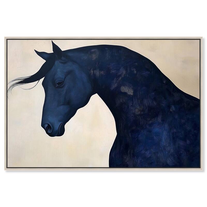 Blue Horse I Canvas by Art Remedy - Silver - 45" x 30"