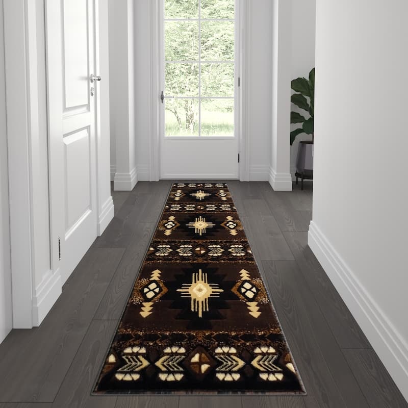 Traditional Southwestern Style Olefin Fiber Geometric Area Rug