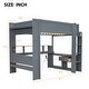 preview thumbnail 25 of 30, Dark Gray Frame Gaming Loft Bed Wood Bed wDesk, LED, Charging Station