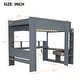 preview thumbnail 3 of 15, Full Gaming Loft Bed wDesk,Shelves,LED,Charging Station,Dark Grey
