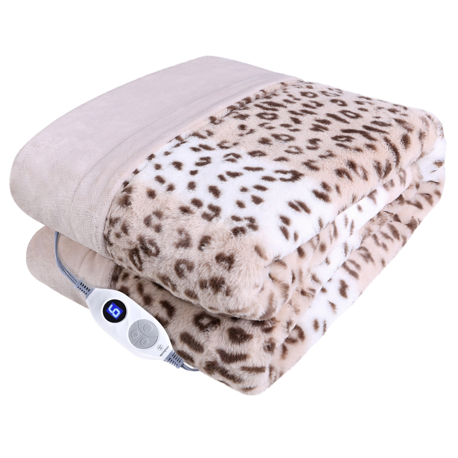 Electric Heated Heated Leopard Blanket Animal Print Electric
