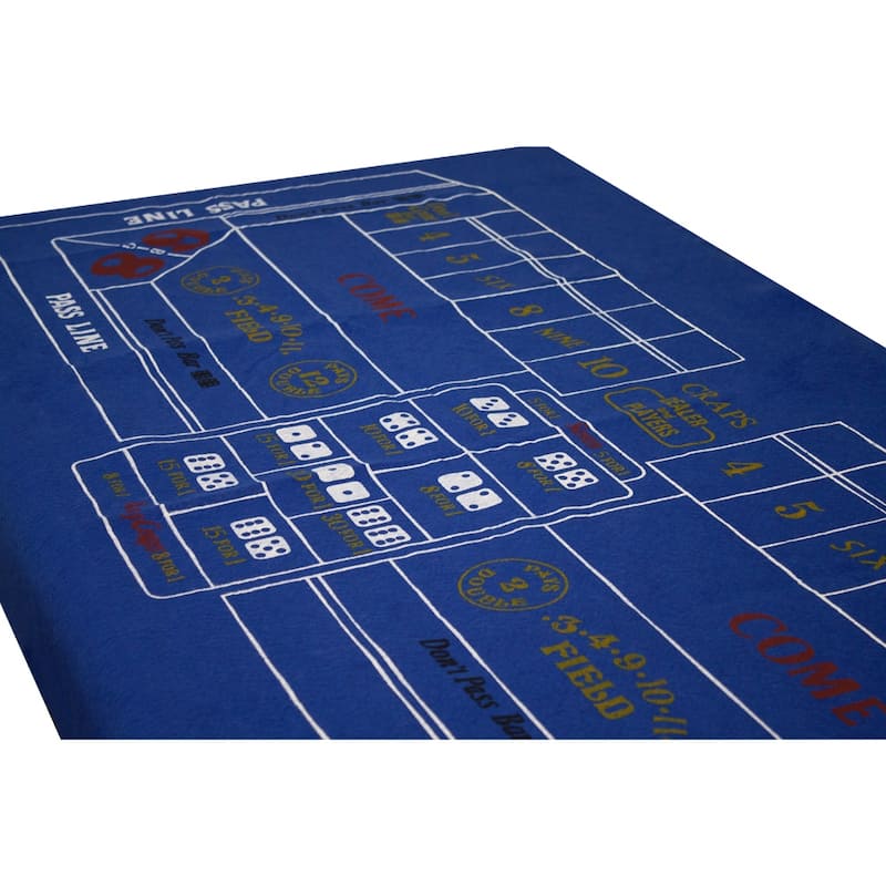 GSE™ Casino Craps Tabletop Game Set with 36"x72" Craps Layout Felt, 5-Piece 19mm Casino Dice, 3" Craps On/Off Puck