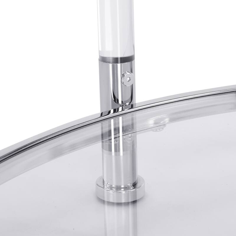 35" D Acrylic Round Tempered Glass Top Coffee Table