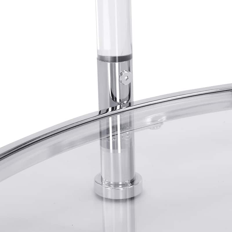 Contemporary End Table with Tempered Glass Top