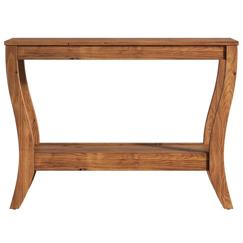 Solid Wood Console Table, Entryway Sofa Table with Storage Shelf for Living Room, Hallway, Foyer