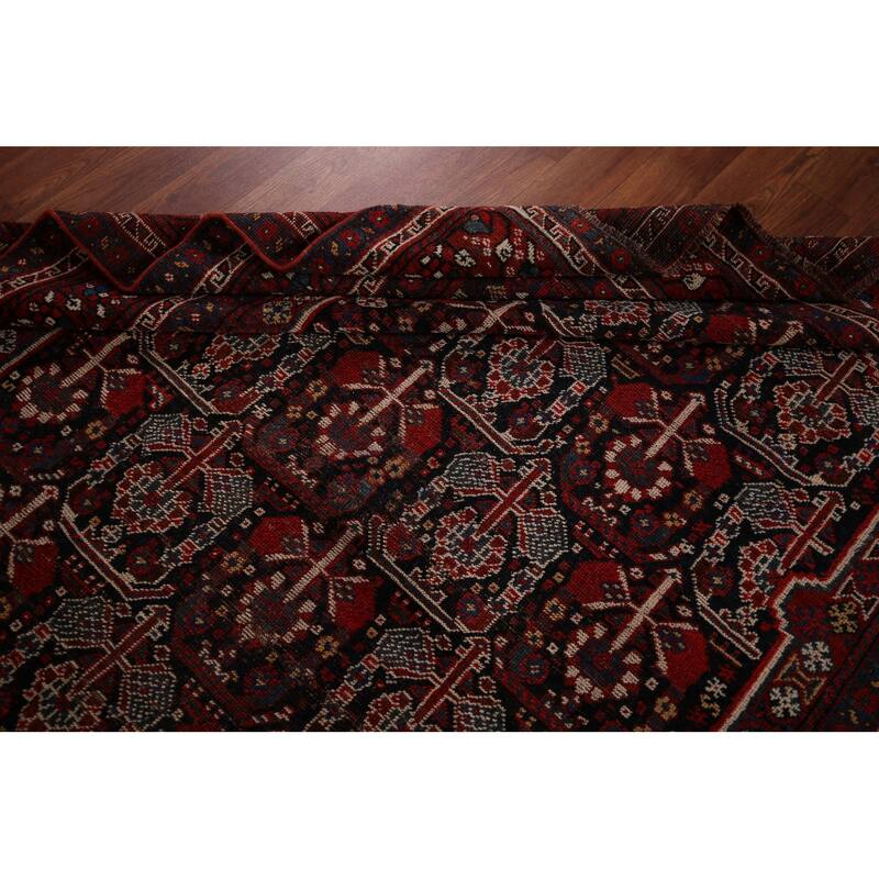 Pre-1900 Antique Qashqai Persian Area Rug Hand-Knotted Wool Carpet - 4'11"x 6'4"