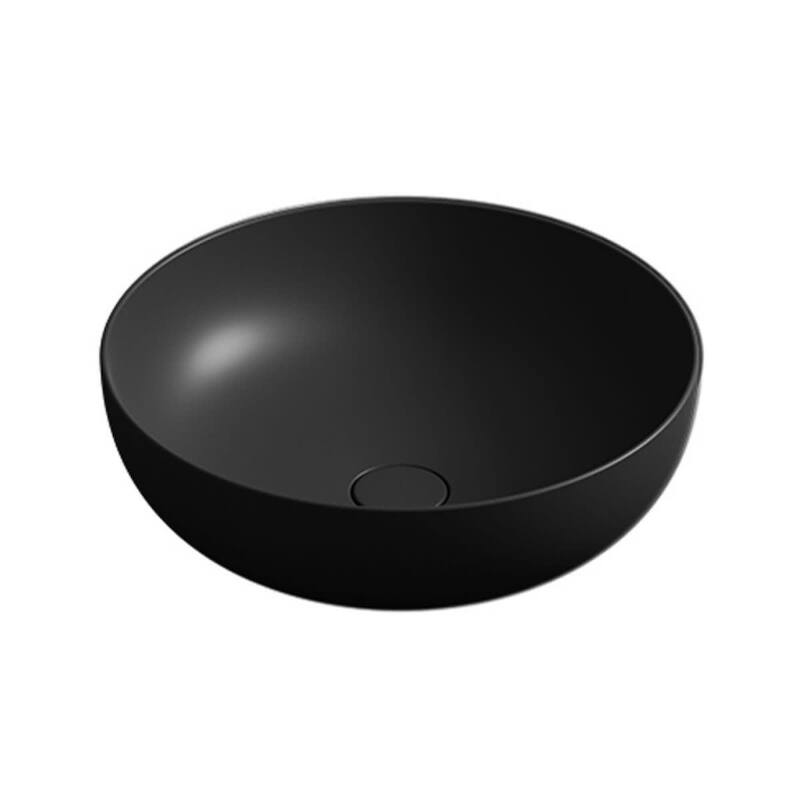 WS Bath Collections Pod 45R Pod 17-11/16" Circular Ceramic Vessel - Matte Black