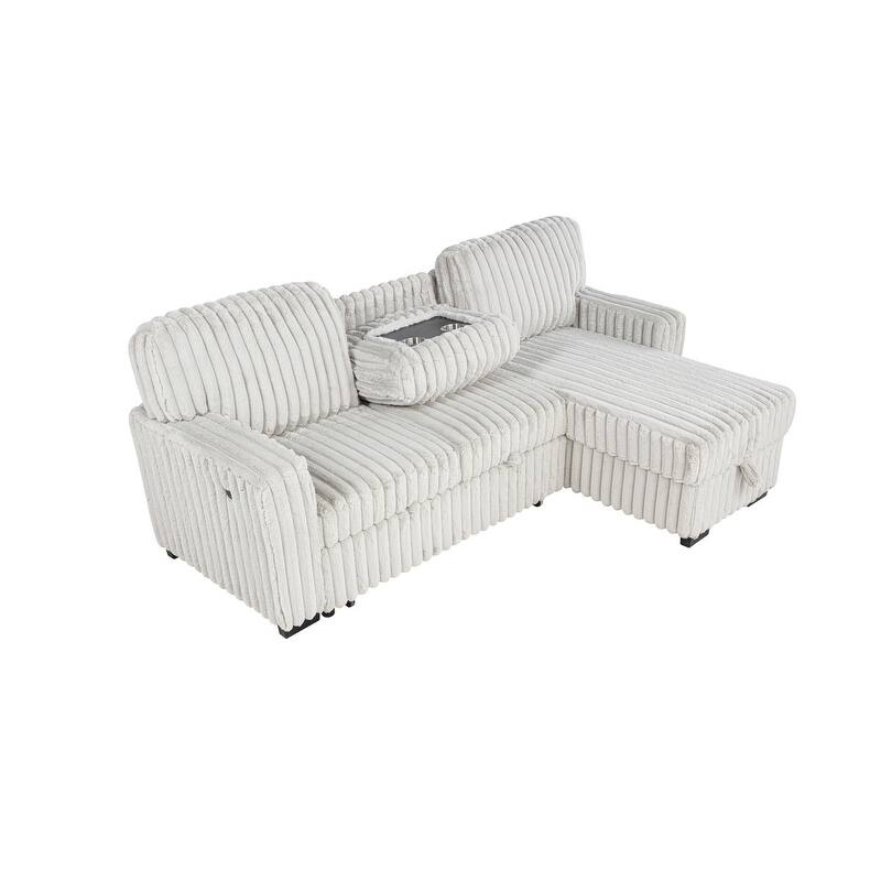 Best Quality Furniture 2-Piece Corduroy Sectional