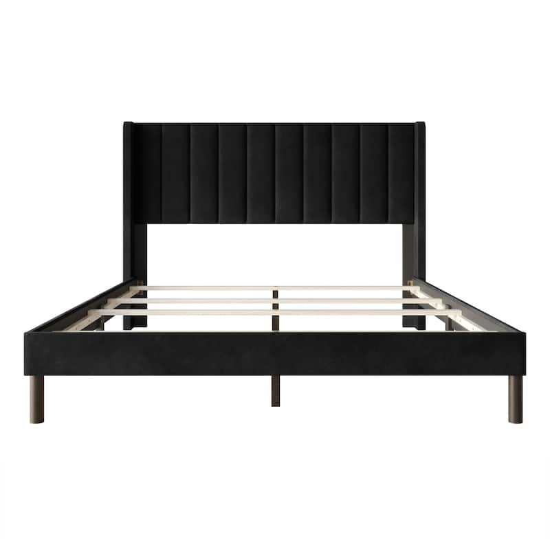 Clayfell Herrin Upholstered Wingback Panel Bed