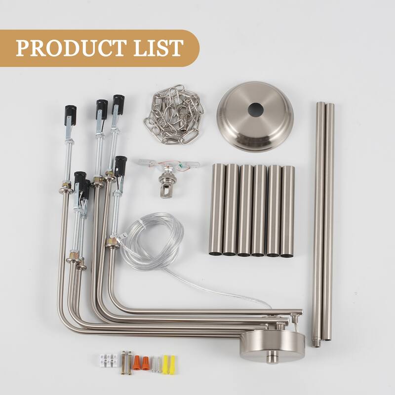 6-Light Candlestick Hanging Linear Chandelier Lighting Ceiling Light for Kitchen Island