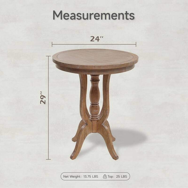 COZAYH Rustic Farmhouse End Table, Natural Top Side Table for Family, Dinning or Living Room, Handcrafted Finish, Modern