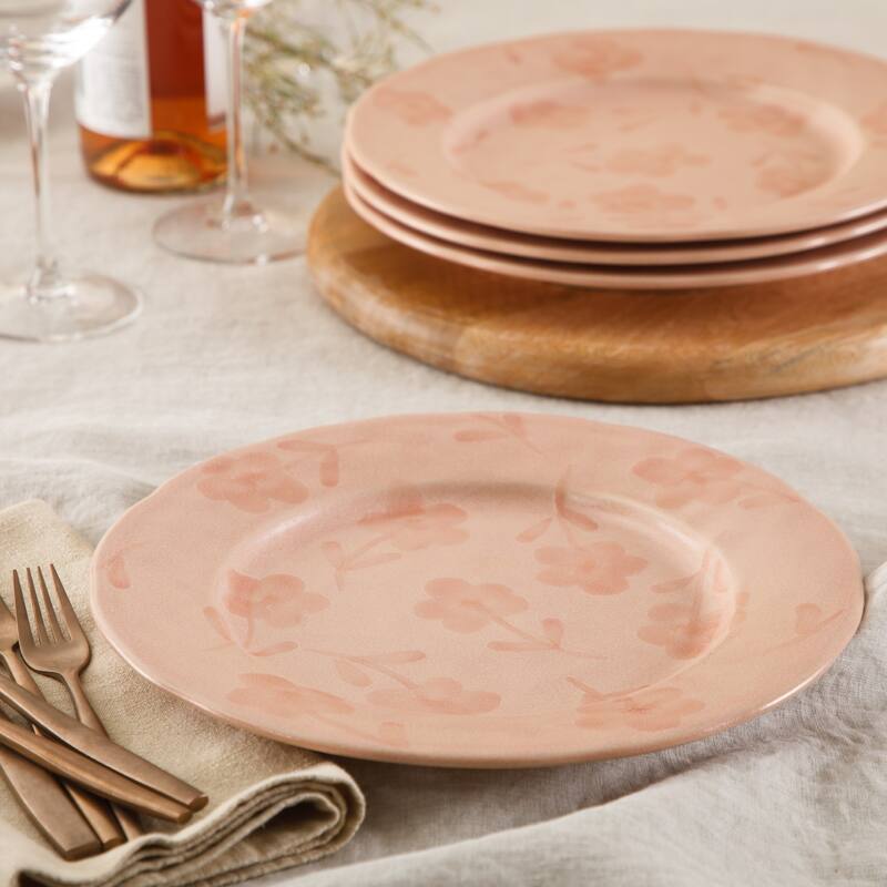 Bloomhouse - 2 Time Oprah's Favorite Things Made in Portugal Porto Petals Floral Hand Painted 10.8 Inch Dinner Plates Set