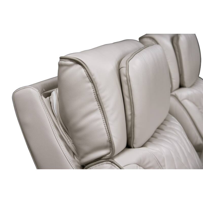 Jazz 74"W Leather Aire Power Reclining Loveseat w/Power Headrest, Bluetooth Speakers, LED, USB Ports, Storage & Cupholders