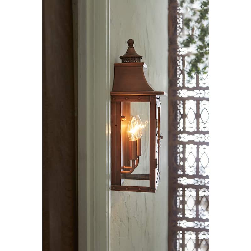 St. Charles 2-light Copper Patina Outdoor Wall Mount