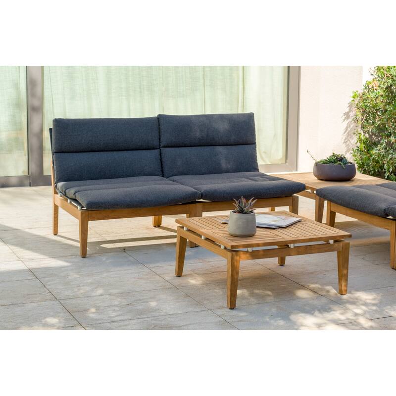 Amazonia 2pc Arnhou Outdoor Patio FSC Teak Sofa Chairs with Cushion - 2pc