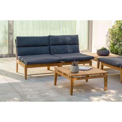 Amazonia 2pc Arnhou Outdoor Patio FSC Teak Sofa Chairs with Cushion