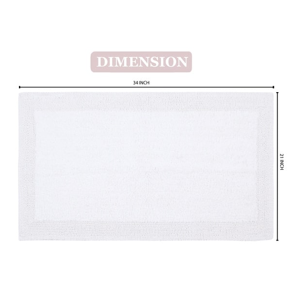 dimension image slide 14 of 50, Home Weavers Luxury Collection 100% Cotton Reversible Bathroom Washable Rug Soft and Absorbent bath Rug Non Slip