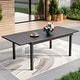 preview thumbnail 1 of 5, MAISON ARTS Expandable Outdoor Dining Table, Adjustable Metal Patio Garden Table for 6-8 Person, Black Straight Legs
