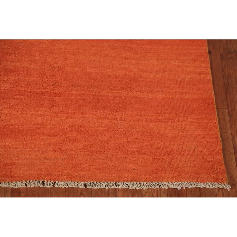 Orange Modern Gabbeh Oriental Area Rug Handmade Wool Carpet - 5'7" x 7'10"