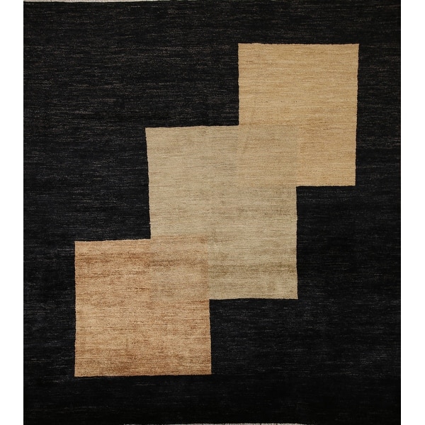 slide 2 of 20, Vegetable Dye Gabbeh Oriental Square Area Rug Hand-Knotted Wool Carpet - 6'9" x 6'11"