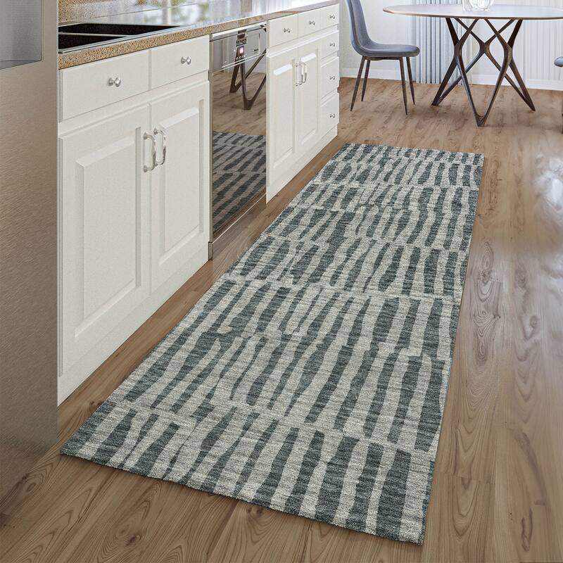 Premium Washable Super Soft Stripe Geo Mayfield Rug - Charcoal - 2' 3" x 7' 6" - Runner