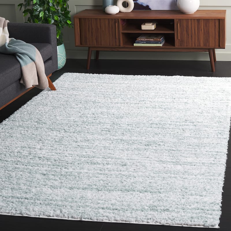 SAFAVIEH Rumi Shag Rosalee Shag Rug - 5'3" x 7'6" - Aqua/Ivory