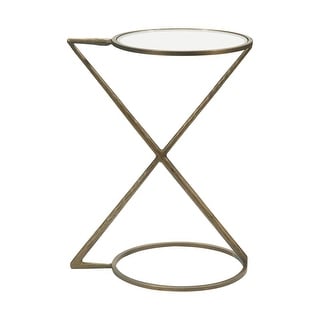 22 Peacock Design Glass /& Metal Side Table by Trademark Innovations