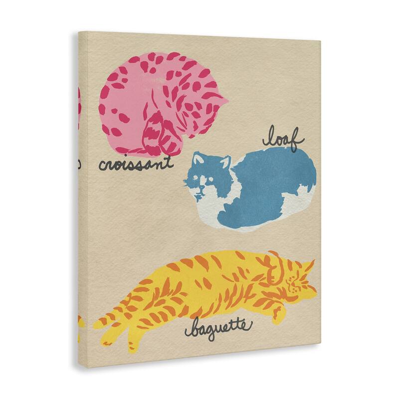 Stupell Funny Relaxing Cat Shapes Canvas Wall Art Design By June Erica Vess