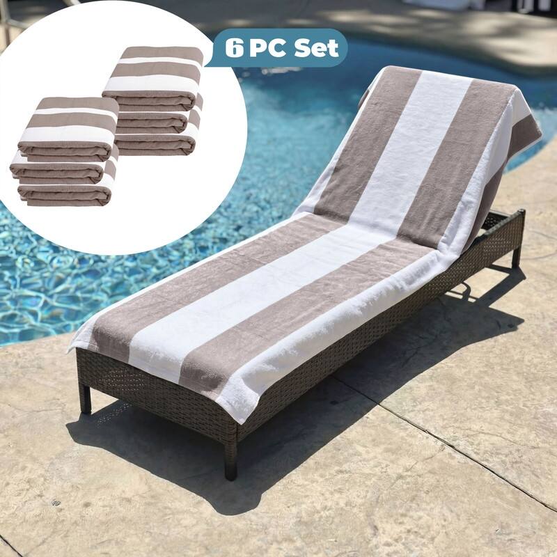 Superior Cabana Cotton Towel/ Chaise Lounge Chair Cover