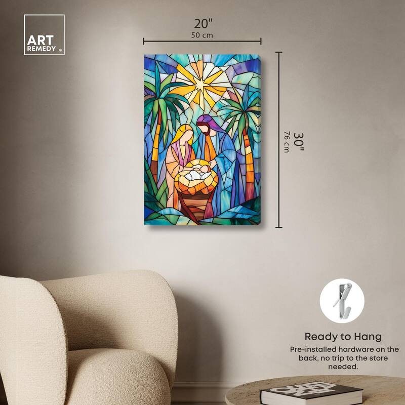 Holy Family Framed in Glass Canvas by Art Remedy, Gallery Wrapped